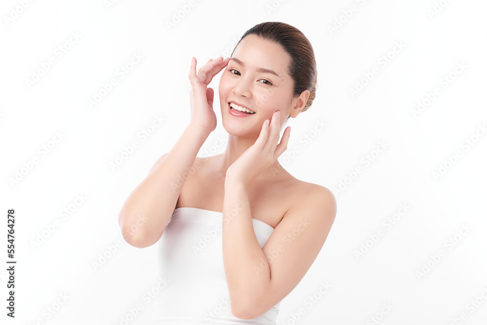 Beautiful young asian woman with clean fresh skin on white background, Face care, Facial treatment, Cosmetology, beauty and spa, Asian women portrait. Beautiful young asian woman with clean fresh skin on white background, Face care, Facial treatment, Cosmetology, beauty and spa, Asian women portrait.
