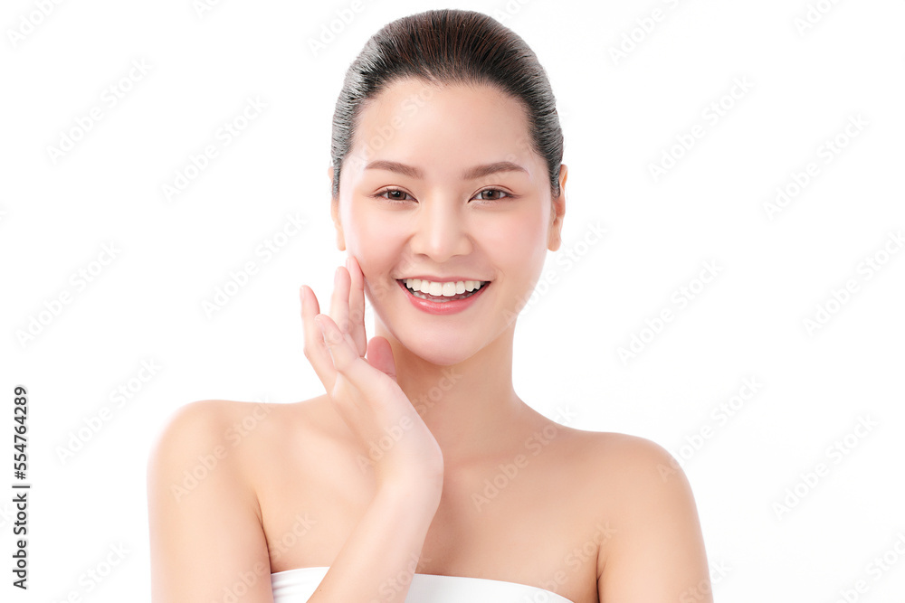 Beautiful young asian woman with clean fresh skin on white background, Face care, Facial treatment, Cosmetology, beauty and spa, Asian women portrait. Beautiful young asian woman with clean fresh skin on white background, Face care, Facial treatment, Cosmetology, beauty and spa, Asian women portrait.
