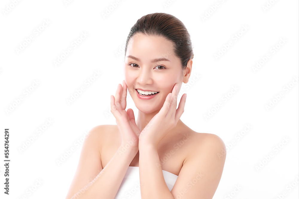 Beautiful young asian woman with clean fresh skin on white background, Face care, Facial treatment, Cosmetology, beauty and spa, Asian women portrait. Beautiful young asian woman with clean fresh skin on white background, Face care, Facial treatment, Cosmetology, beauty and spa, Asian women portrait.