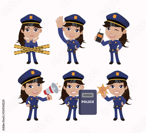 Cute policeman with different poses