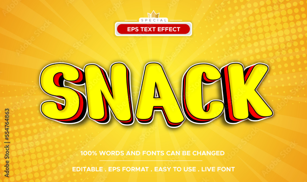 Snack editable text style effect