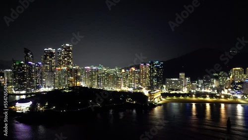 Gwangalli firworks aerial view at Busan, South Korea photo