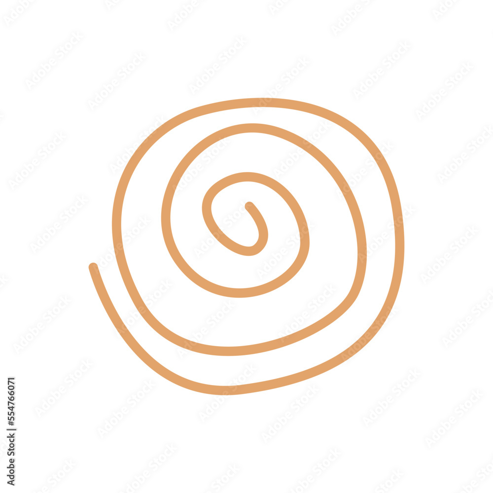 Line Spiral Abstract Boho Shape Element Vector Illustration