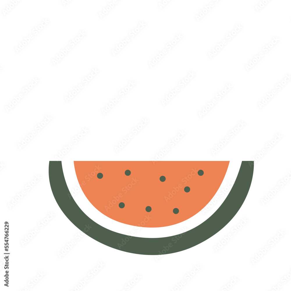 Boho Watermelon Abstract Shape Aesthetic Element Boho Watermelon Abstract Shape Aesthetic Element