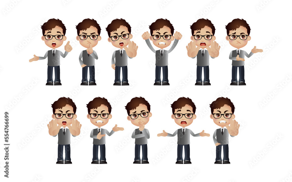 Fototapeta premium People with different poses. vector