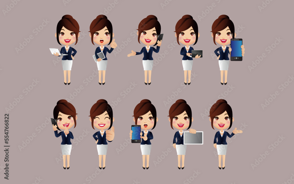 Set of woman characters. Set of woman characters.