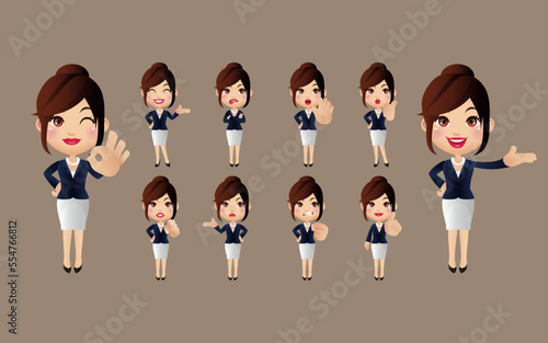 People with different poses. vector