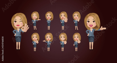 Set of woman characters.