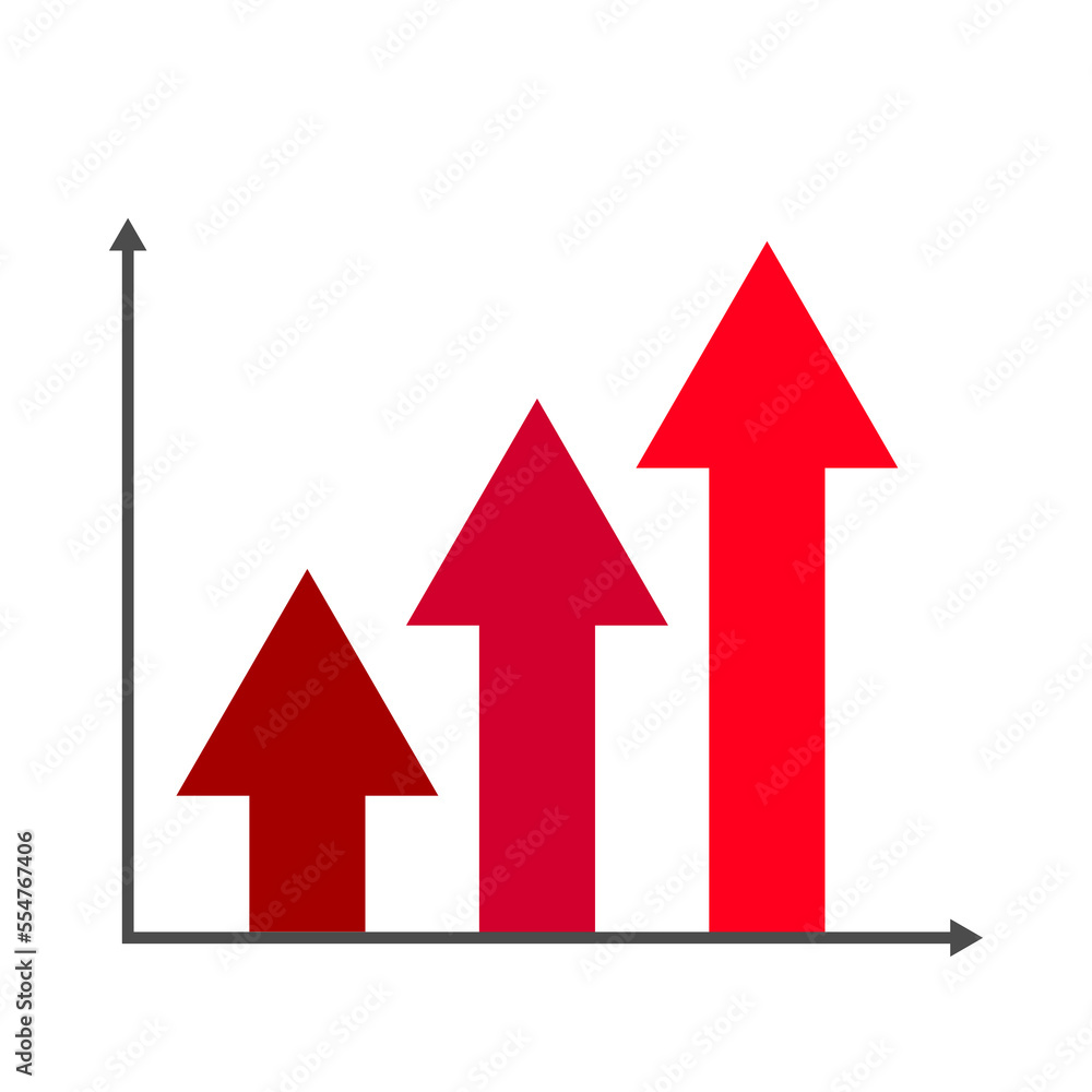 rising up arrow chart vector illustration on white background rising up arrow chart vector illustration on white background