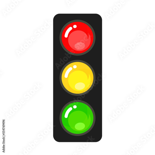 traffic lights icon flat vector illustration isolated on white background