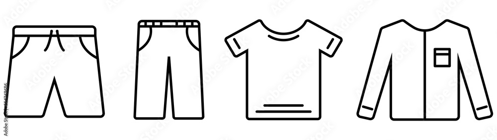 clothes icon simple set. style symbol, vector illustration clothes icon simple set. style symbol, vector illustration