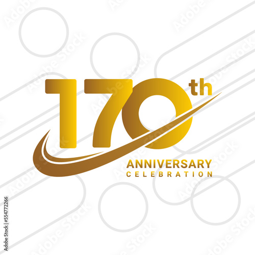 170th Anniversary Celebration. Golden Anniversary Celebration Logo Design Isolated on White Background, Logo Vector Illustration