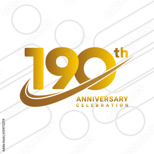 190th Anniversary Celebration. Golden Anniversary Celebration Logo Design Isolated on White Background, Logo Vector Illustration