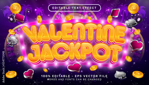 valentine jackpot 3d text effect and editable text effect