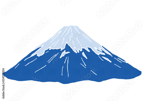富士山のイラスト（版画風）