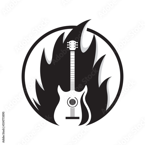 Guitar logo template vector icon