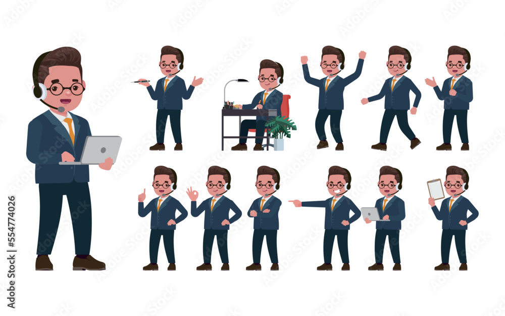 Call center and customer service character Call center and customer service character