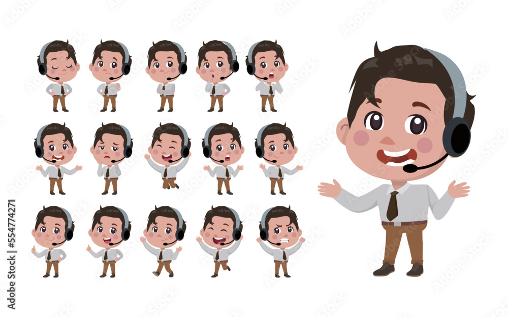 Call center and customer service character Call center and customer service character