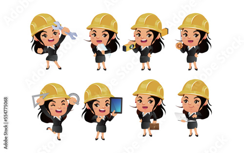 Engineer with different poses