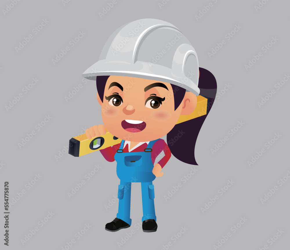 construction worker with different poses
