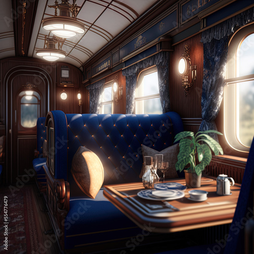 Fotografia orient express train interior