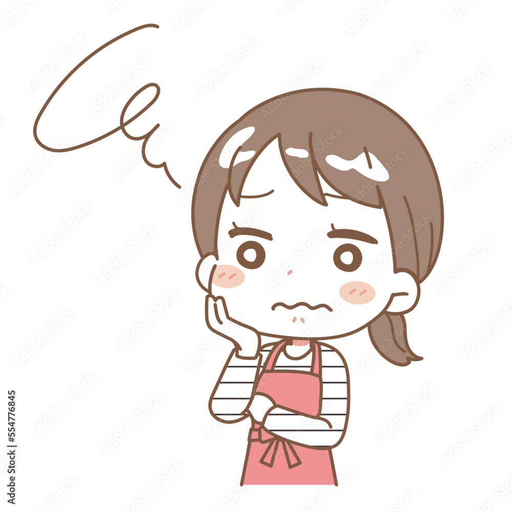Illustration of a worried woman.
Illustration of a worried woman.