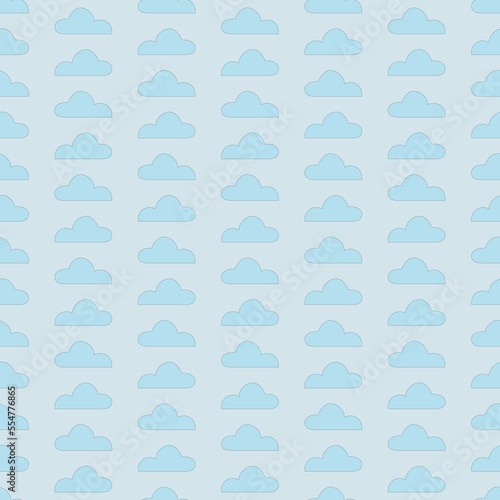 blue clouds on blue background, seamless pattern