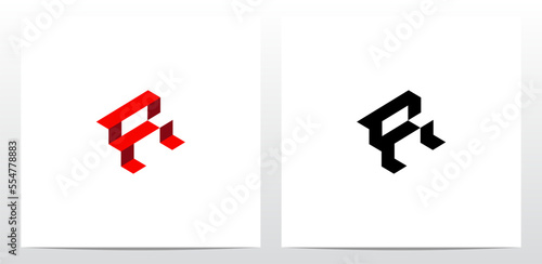 Abstract Stairs Red Carpet Letter Logo Design R