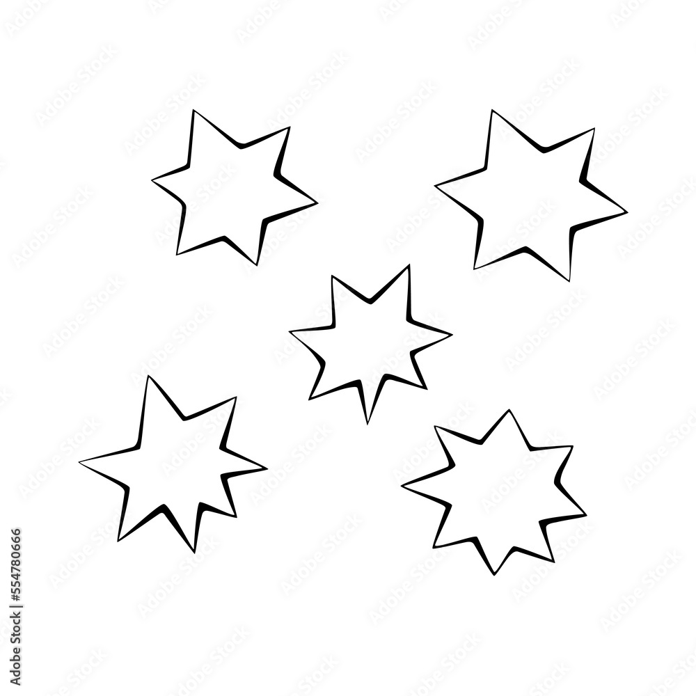 Set of stars icon. Design elements, clip arts on the theme of night sky, UFO, space. Doodle vector illustration. Set of stars icon. Design elements, clip arts on the theme of night sky, UFO, space. Doodle vector illustration.