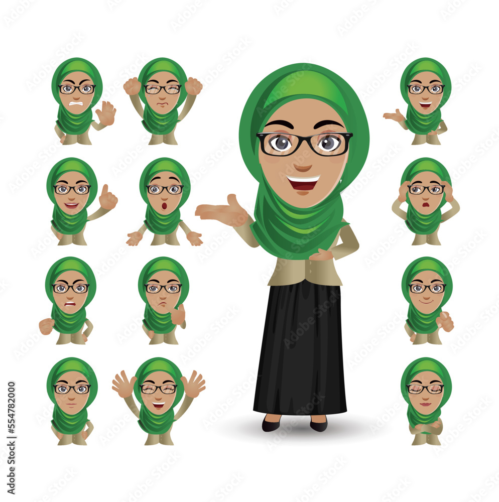 Cute Set - Set of business people with different emotion Cute Set - Set of business people with different emotion
