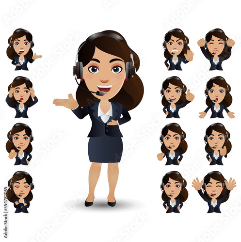 Cute Set - Set of customer service with different emotion