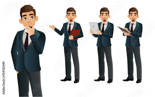 Elegant businessman with different poses. vector  © Rafy Fane