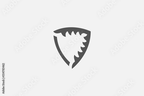 Illustration vector graphic of shark jaw emblem