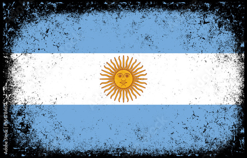 old dirty grunge vintage argentina national flag illustration