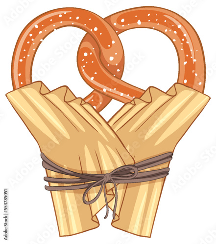 Pretzel bread snack isolated