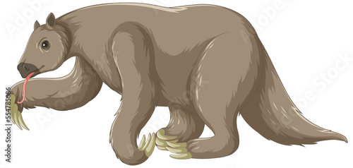 Ground sloth extinct animal vector