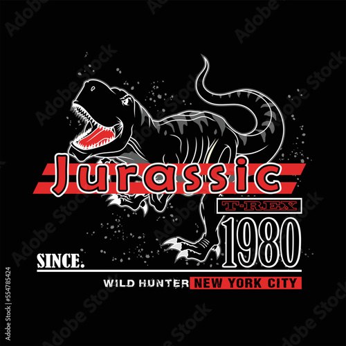 Jurassic typography graphic design, for t-shirt prints, vector illustration