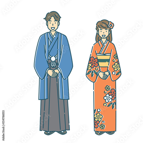 正月　着物　人物