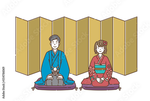 正月　着物　人物