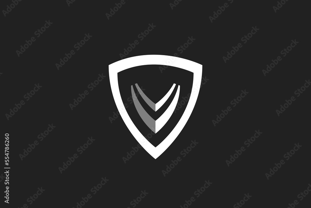 Illustration vector graphic of letter V shield emblem Illustration vector graphic of letter V shield emblem