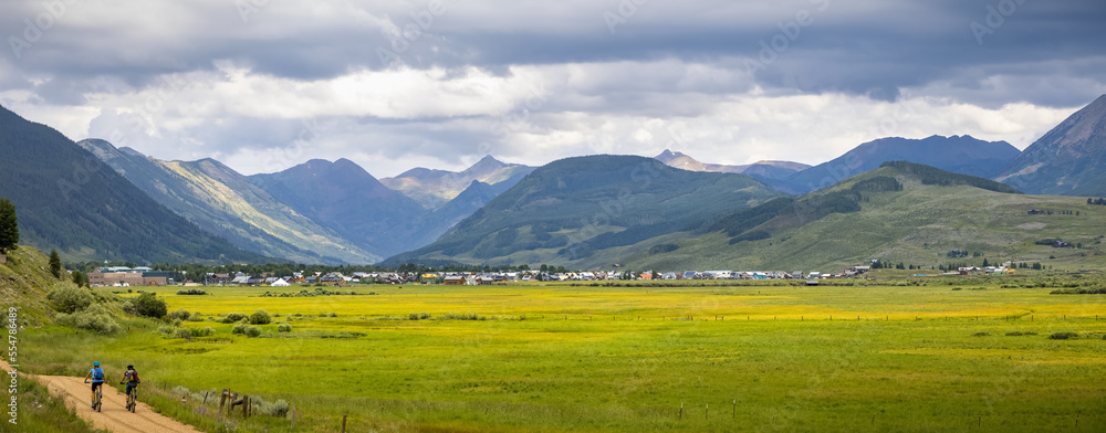 Panoramic view of Crested Butte town in Colorado