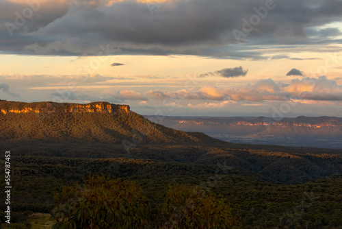 Sunlighton the cliffs and canyon NSW Australia