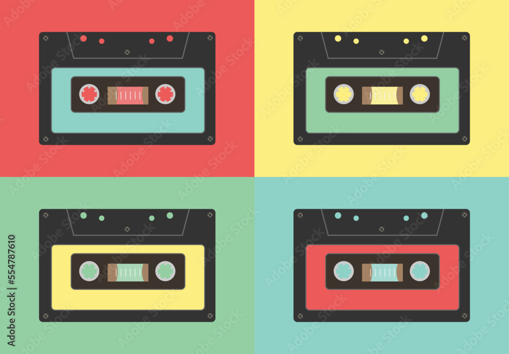 Fototapeta premium four audio cassette templates