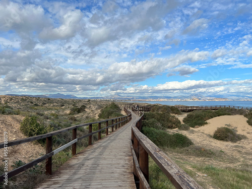 Wooden path towards El altet beach