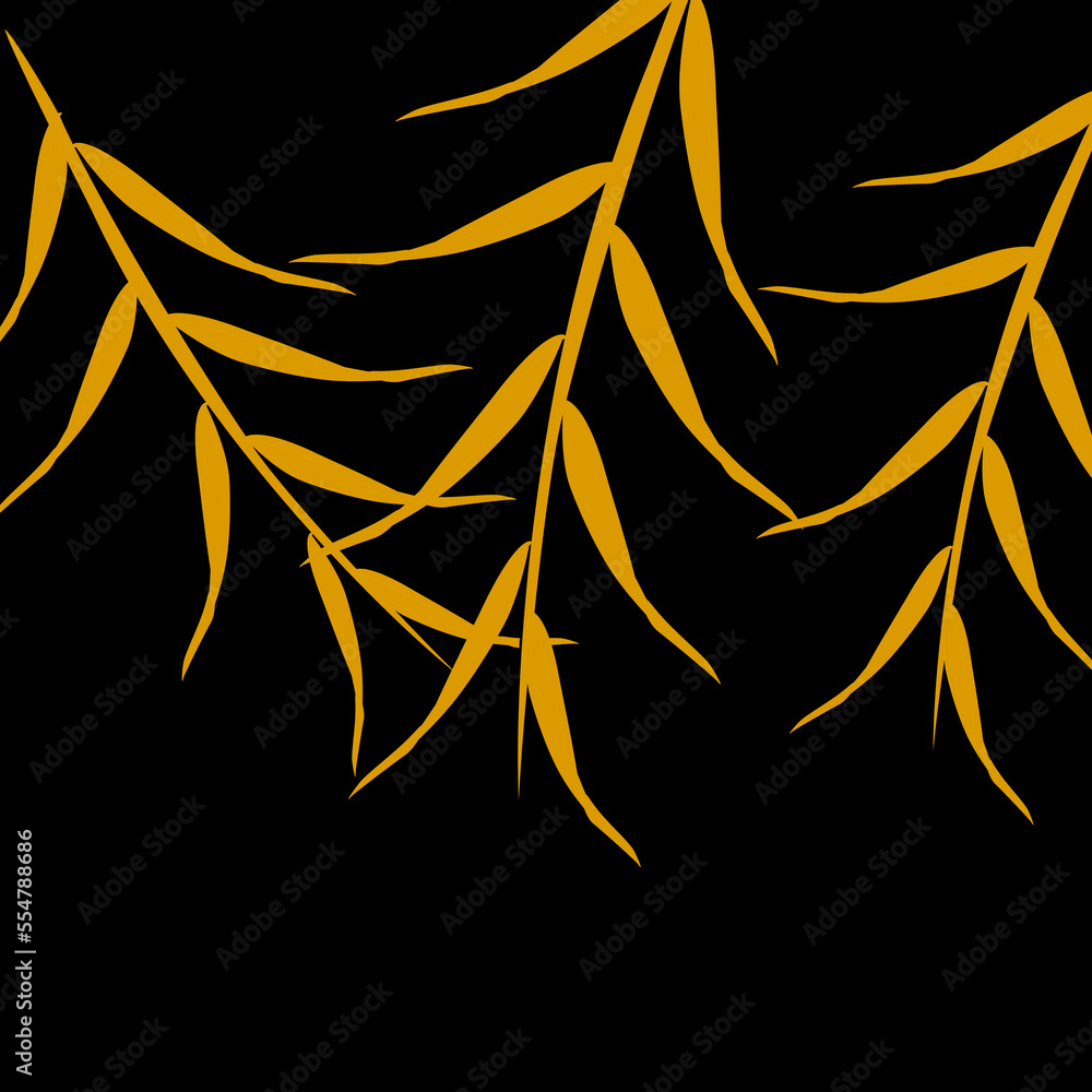 Golden bamboo on black on background. Concept lucky, rich. Golden bamboo on black on background. Concept lucky, rich.