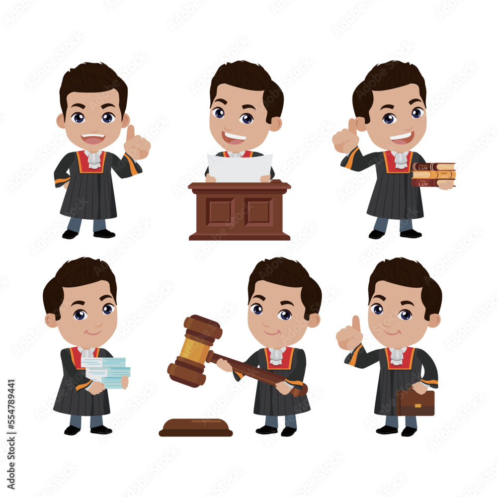 Set of judge with different poses
Set of judge with different poses