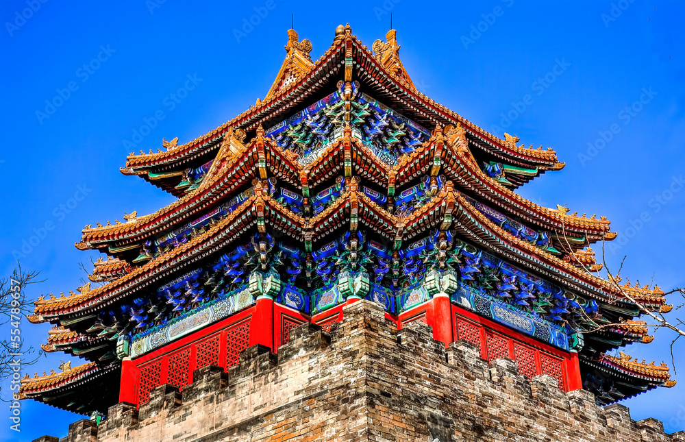 Naklejka premium Watch Tower Forbidden City Palace Beijing China