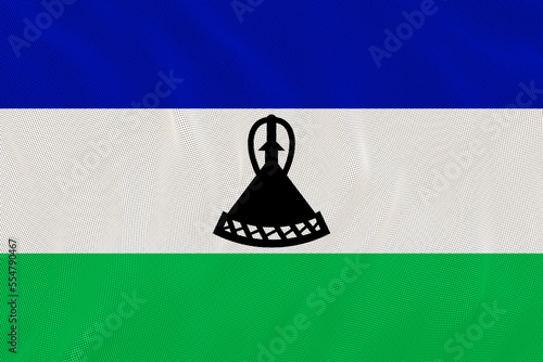 National flag of Lesotho. Background with flag of Lesotho