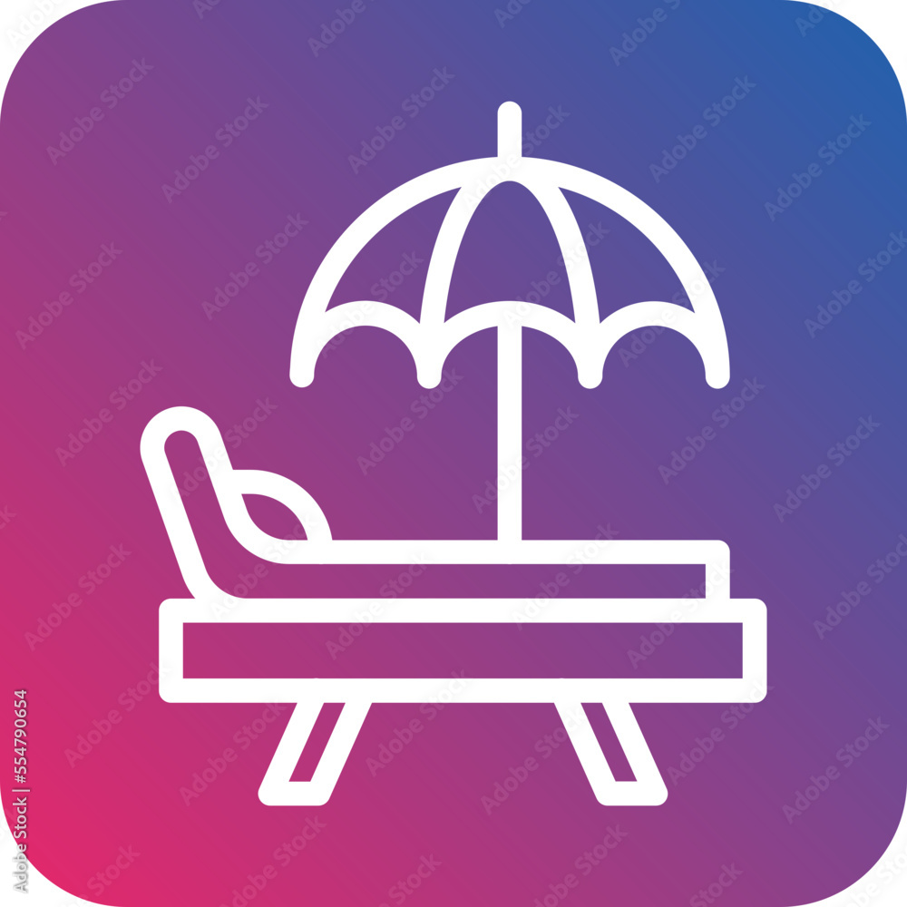 Beach Chair Icon Style