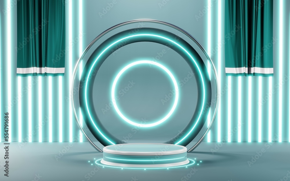 3D render of Podium background in blue tones for displaying cream products. cosmetics 3D render of Podium background in blue tones for displaying cream products. cosmetics